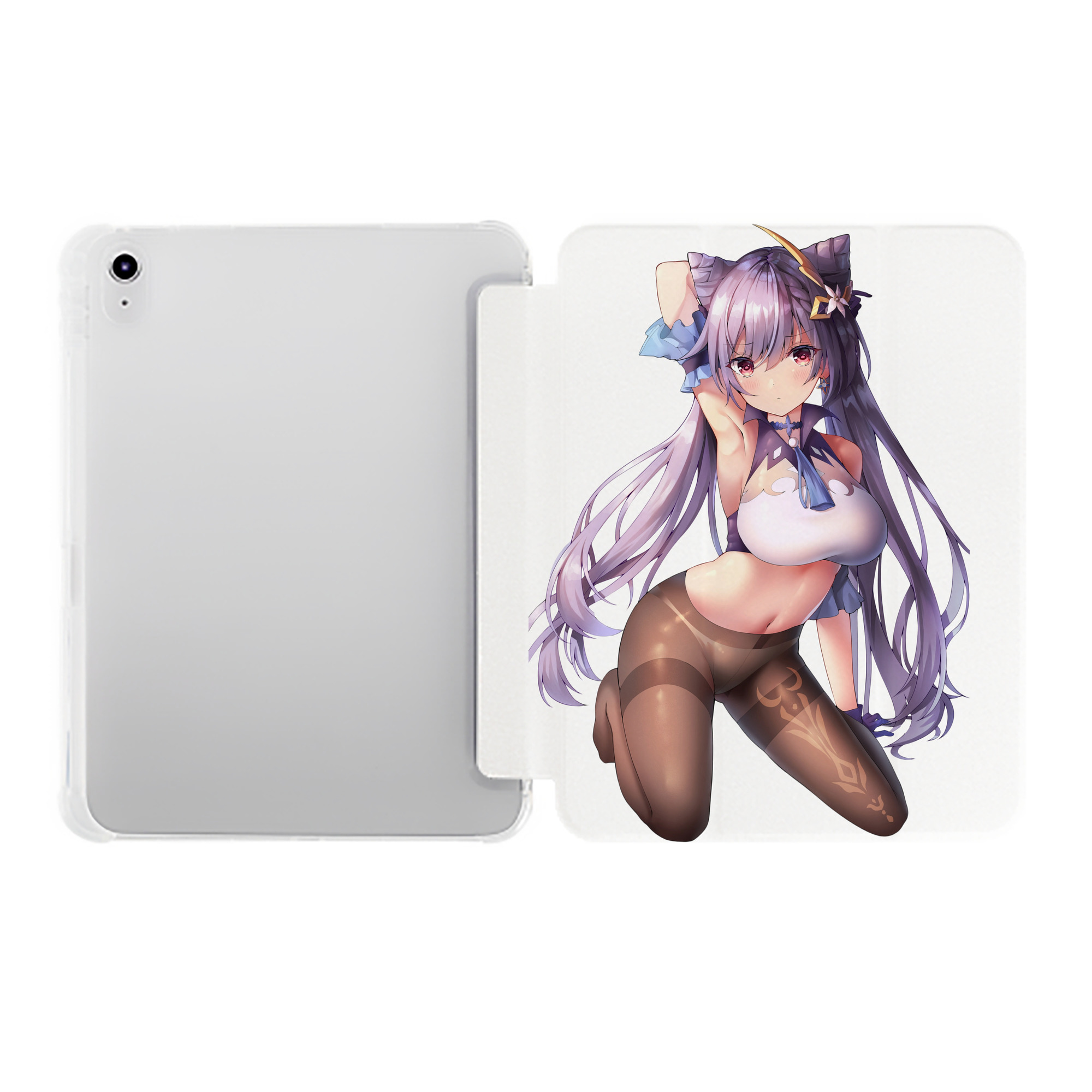 げんし神 刻晴 こくせい genshin Kokusei IPad ケース ペン収納付き 三つ折りスタンド PUレザー×シリコン 対応機種9.5/10.5/10.9インチ